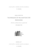 Techniques of Relaxation For Musicians