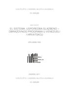 EI sistema. Usporedba glazbeno-obrazovnog programa u Venezueli i Hrvatskoj