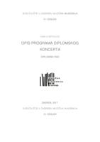 Opis programa diplomskog koncerta