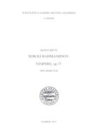 Sergej Rahmanjinov: Vespere, op. 37