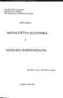 Modalitetna dijatonika i modusna harmonizacija