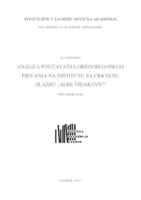 Analiza poučavanja gregorijanskog pjevanja na Institutu za crkvenu glazbu "Albe Vidaković"