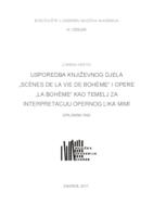 Usporedba književnog djela "Scenes da la vie de boheme" i opere "La Boheme"