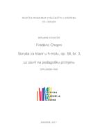 Frederic Chopin: Sonata za klavir u h-molu, op. 58, br. 3, uz osvrt na pedagošku primjenu
