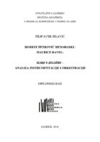 Modest Petrovič Musorgski/ Maurice Ravel: Slike s izložbe - analiza instrumentacije i orkestracije