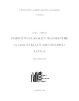 Instruktivna analiza transkripcije La valse za klavir solo Mauricea Ravela