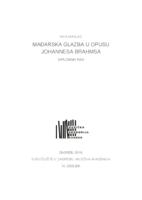 Mađarska glazba u opusu Johannesa Brahmsa
