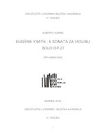 Eugéne Ysaye: 6 sonata za violinu solo op. 27