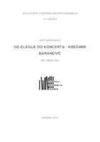 Od elegije do koncerta - Krešimir Baranović