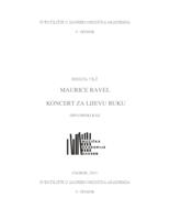 M. Ravel: Koncert za lijevu ruku i orkestar u D-duru