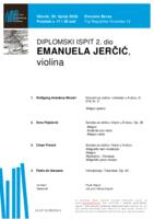 Emanuela Jerčić, violina : drugi dio diplomskog ispita - program