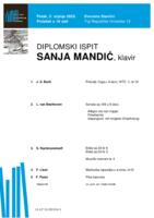 Sanja Mandić, klavir : diplomski ispit - program