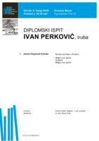 Ivan Perković, truba : prvi dio diplomskog ispita - program