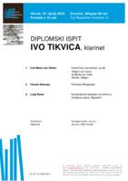 Ivo Tikvica, klarinet : drugi dio diplomskog ispita - program