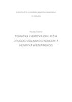 Tehnička i muzička obilježja drugog violinskog koncerta Henryka Wieniawskog
