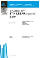 Stin Lebar, violončelo : drugi dio diplomskog ispita - program