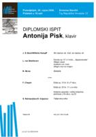 Antonija Pisk, klavir : diplomski ispit - program