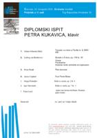 Petra Kukavica, klavir : diplomski ispit - program