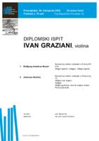 Ivan Graziani, violina : prvi dio diplomskog ispita - program