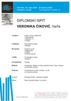 Veronika Ćiković, harfa : diplomski ispit - program