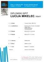 Lucija Mikelec, klavir : diplomski ispit - program