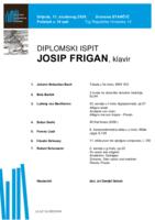 Josip Frigan, klavir : diplomski ispit - program