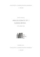 Analiza Sonate op. 1 Albana Berga