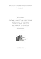 Grčka tragedija i moderna filozofija u Elektri Richarda Straussa