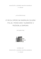 Utjecaj opere na sakralnu glazbu italije, Francuske i Njemačke u razdoblju baroka