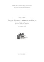 Klarinet: Program i priprema audicije za simfonijski orkestar