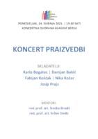 Koncert praizvedbi (studenti Muzičke akademije Sveučilišta u Zagrebu, 24. 5. 2021.) - programska knjižica