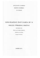 Dora Pejačević: Život cvijeća, op. 19 - analiza i didaktičko-metodička primjena u nastavi