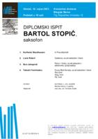 Bartol Stopić, saksofon : drugi dio diplomskog ispita - program