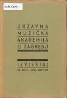 Državna muzička akademija u Zagrebu : izvještaj za škol. god. 1937-38
