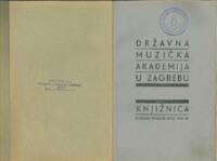 Državna muzička akademija u Zagrebu : Knjižnica koncem školske god. 1937-38