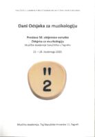 Dani Odsjeka za muzikologiju : proslava 50. obljetnice osnutka Odsjeka za muzikologiju