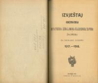 Izvještaj Konzervatorija Hrvatskoga zemaljskoga glazbenoga zavoda u Zagrebu za školsku godinu 1917.-1918.