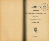 Izvještaj Konzervatorija Hrvatskoga zemaljskoga glazbenoga zavoda u Zagrebu za školsku godinu 1918.-1919.