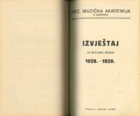 Drž. muzička akademija u Zagrebu : izvještaj za školsku godinu 1928.-1929.