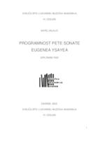 Programnost Pete sonate Eugenea Ysayea