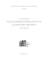 Analiza 7. klavirske sonate, op. 64 Aleksandra Skrjabina