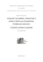 Koncert za domru i orkestar u g-molu Nikolaja Budaškina: formalna analiza i tehnički aspekti izvedbe