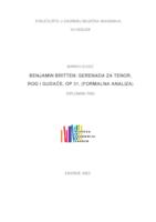 Benjamin Britten: Serenada za tenor, rog i gudače, op. 31 (Formalna analiza)