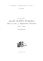 Analiza koncerta za violinu i orkestar L. van Beethovena op. 61 u D-duru