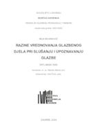 Razine vrednovanja glazbenog djela pri slušanju i upoznavanju glazbe