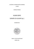 Alban Berg: Sonata Op. 1