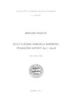 Solo pjesma Samuela Barbera - Pedagoški aspekti op. 2 i op.45