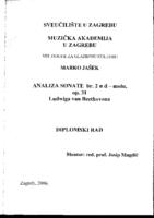 Analiza Sonate br. 2 u d-molu, op. 31 Ludwiga van Beethovena