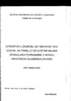 Citraštvo u Zagrebu od 1860-ih do 1914. godine