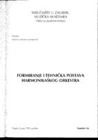 Formiranje i tehnička postava harmonikaškog orkestra